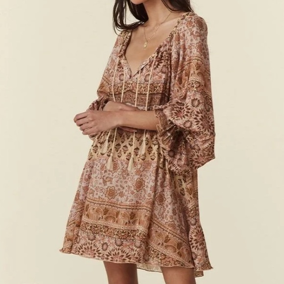 NWT SPELL💯Organic Cotton LOVERS BEACH TUNIC DRESS in Mauve size small - Picture 4 of 15